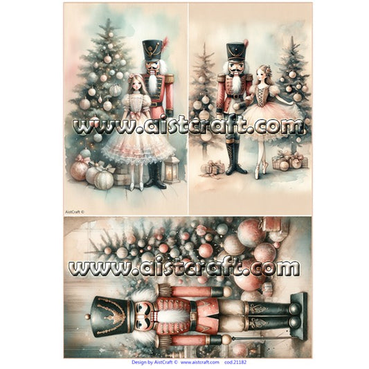 Decoupage Paper - Aistcraft - 21182- Nutcracker and Marie - Rice Paper 7.63"x10.75"