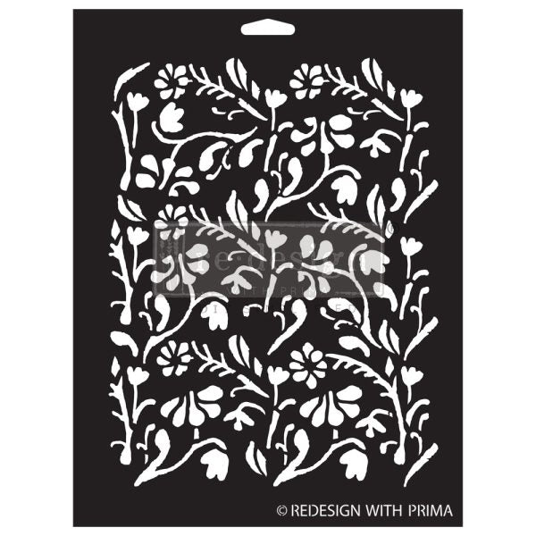 Stencils - Redesign - Little Meadow - 9" x 12" - 16ml mylar