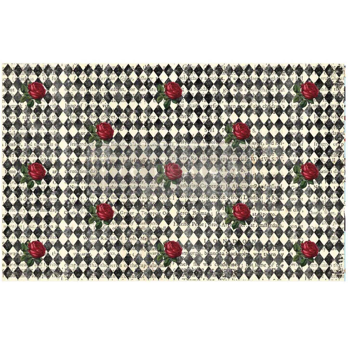 Decoupage Paper - Redesign - 19"x30" - Queen's Court of Roses - Tissue