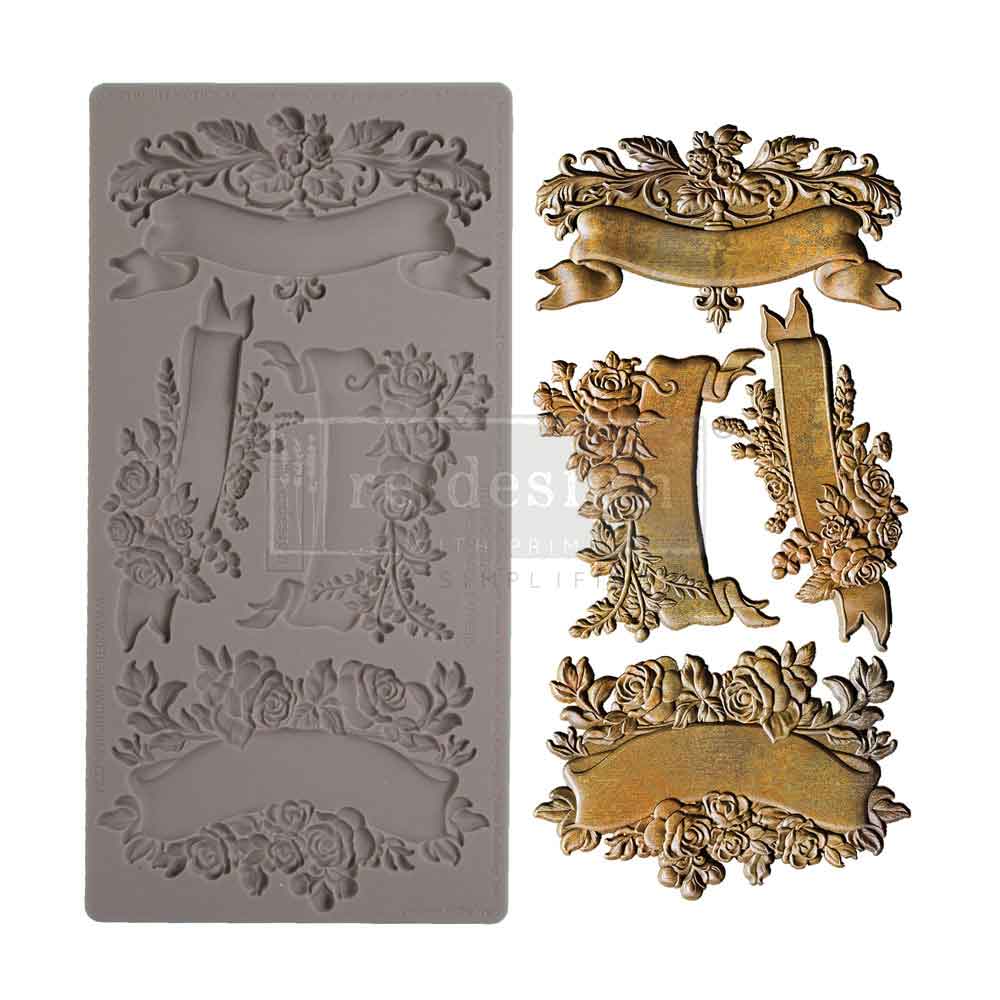 Decor Moulds - Redesign - Blooming Banner- 5"x10"x8mm