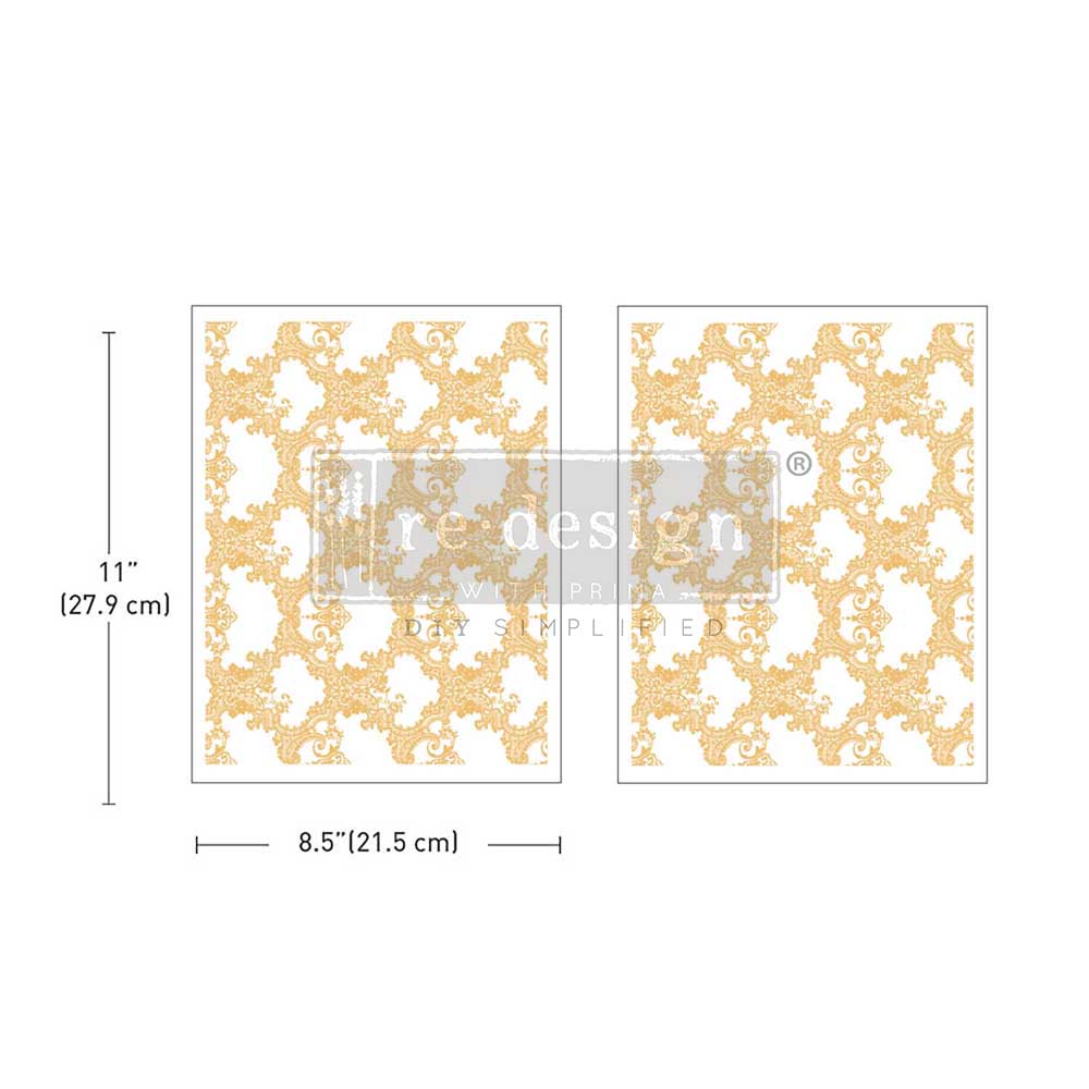 Transfers - Redesign - Middy 8.5" x 11" - Golden Lacework