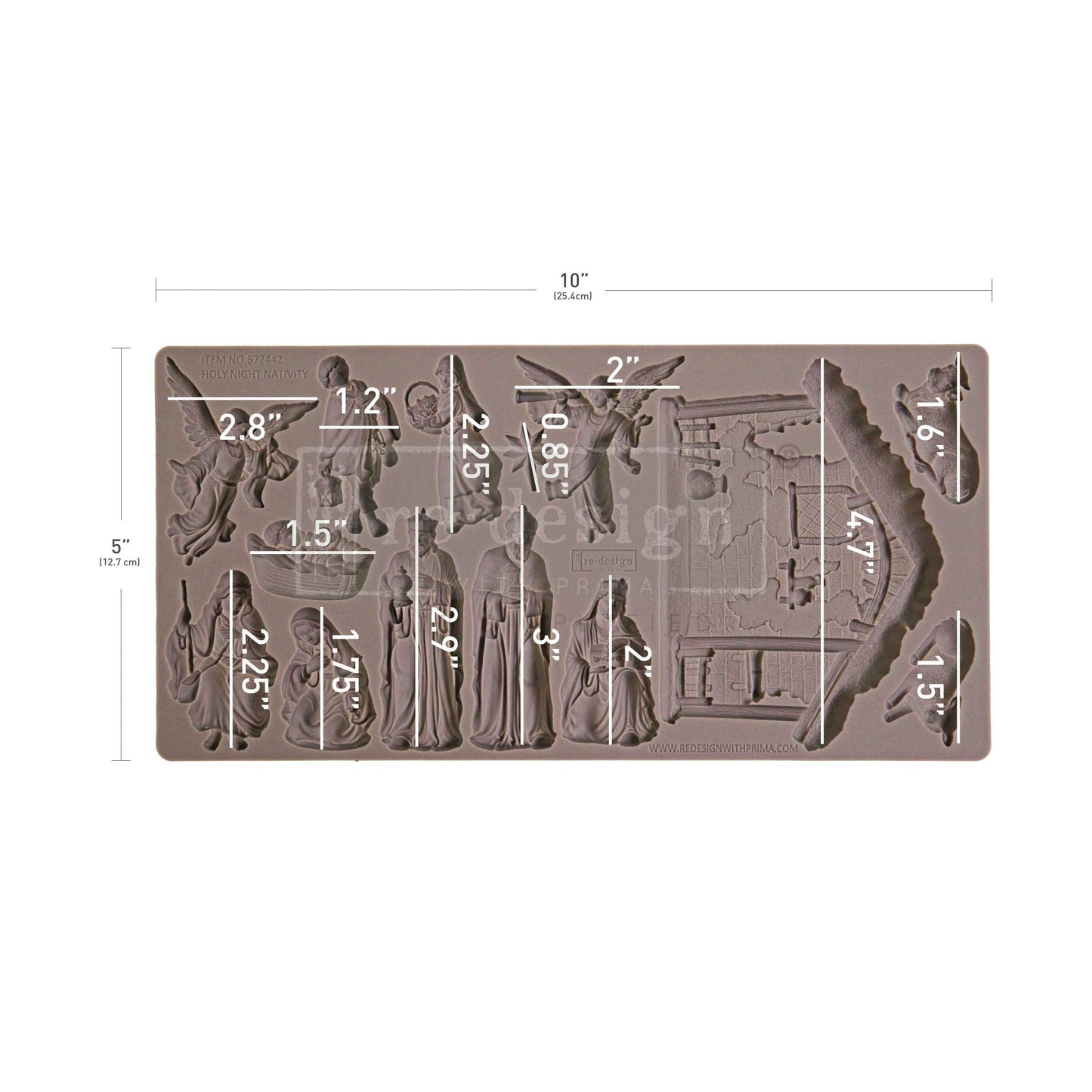 Decor Moulds - Redesign - Holy Night Nativity - 5"X10"