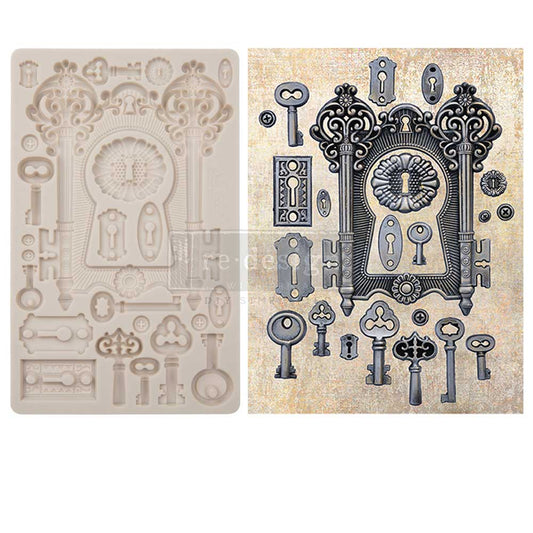 Decor Moulds - Redesign - Locks and Keys- 5"x8"x8mm