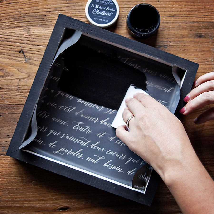 Stencils - A Makers Studio - French Script - 9" x 12"