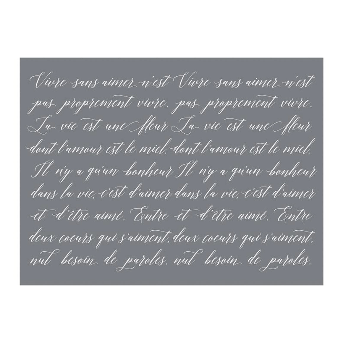 Stencils - A Makers Studio - French Script - 9" x 12"