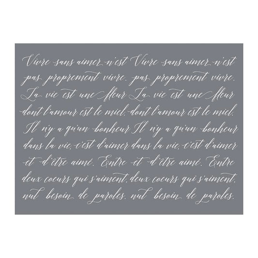 Stencils - A Makers Studio - French Script - 9" x 12"