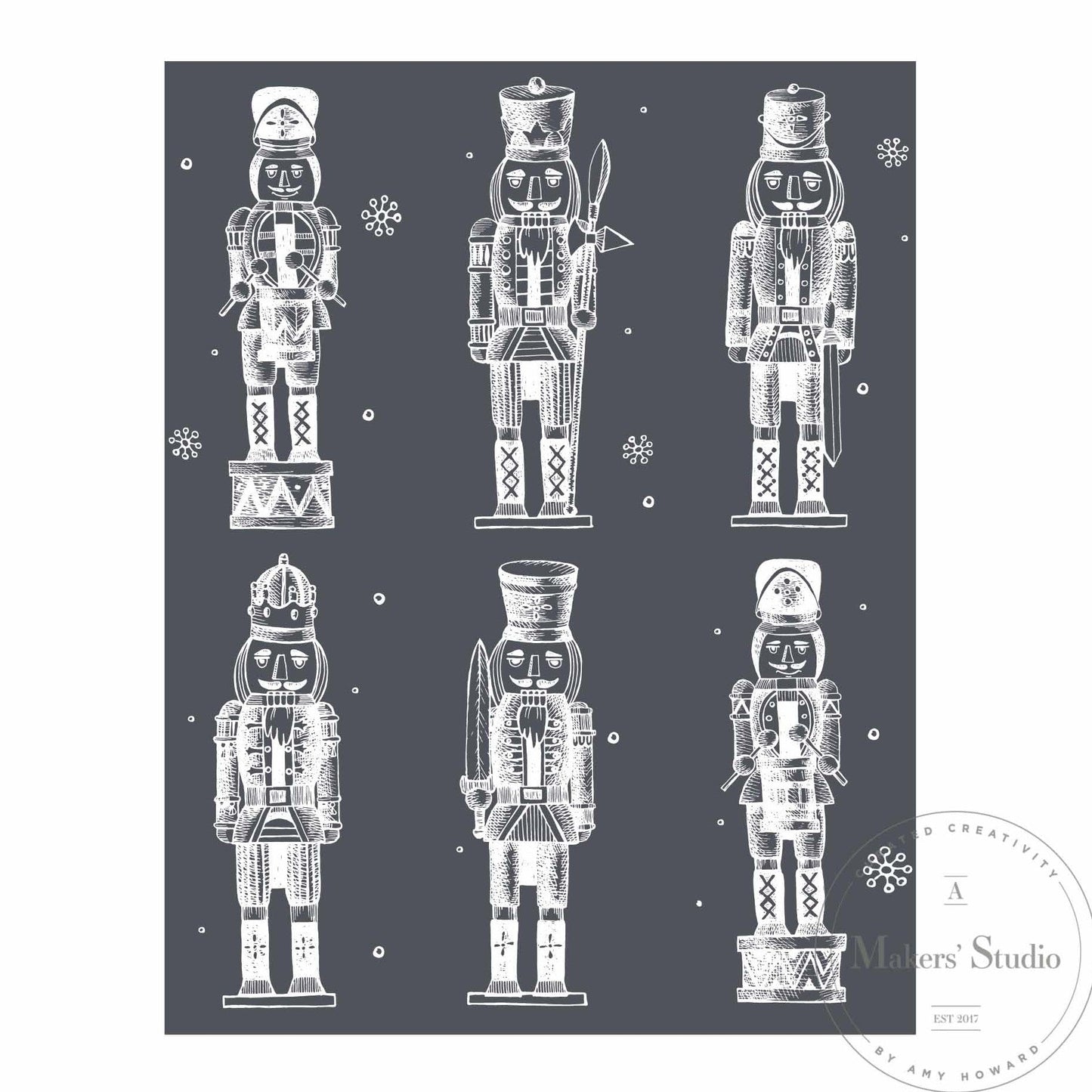 Stencils - A Makers Studio - Nutcracker Review - 8.5" x 11"
