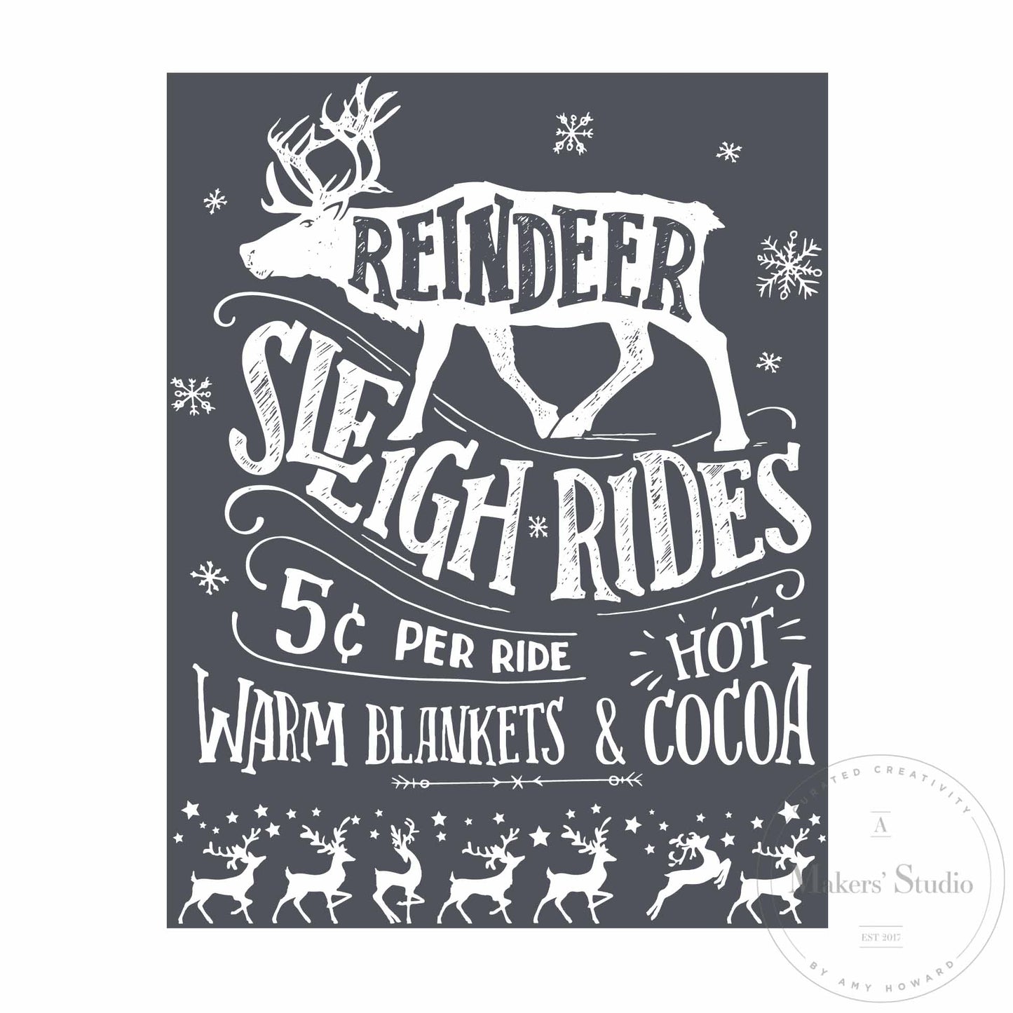 Stencils - A Makers Studio - Oh What Fun - 8.5" x 11"