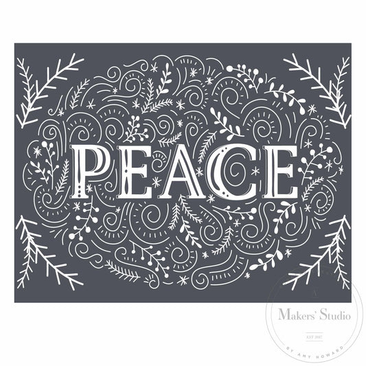 Stencils - A Makers Studio - Peace to All  - 8.5" x 11"