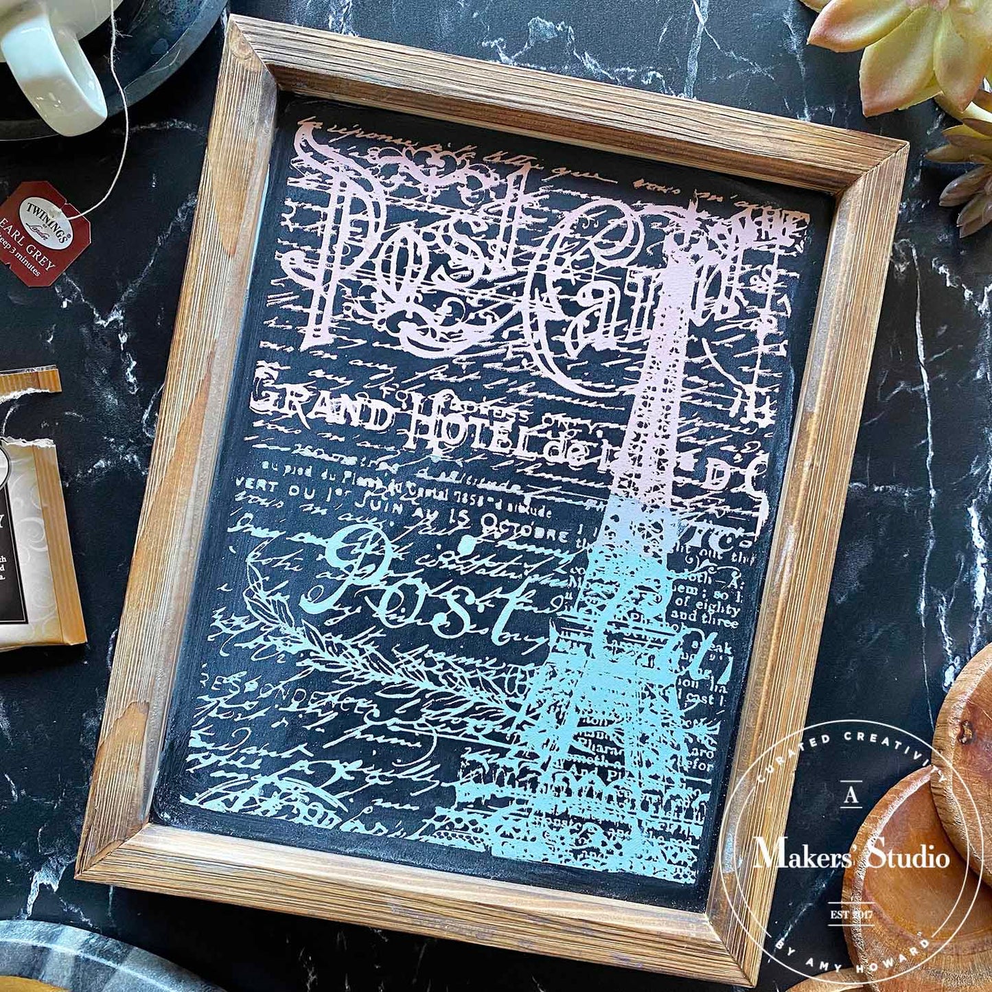 Stencils - A Makers Studio - Parisian Post Card - 8.5" x 11"