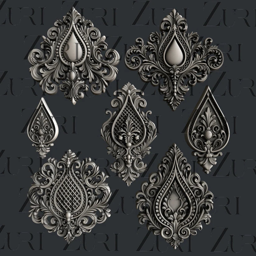 Moulds - Zuri - Baroque Dewdrops - 7.6"x6.5"-Silicone