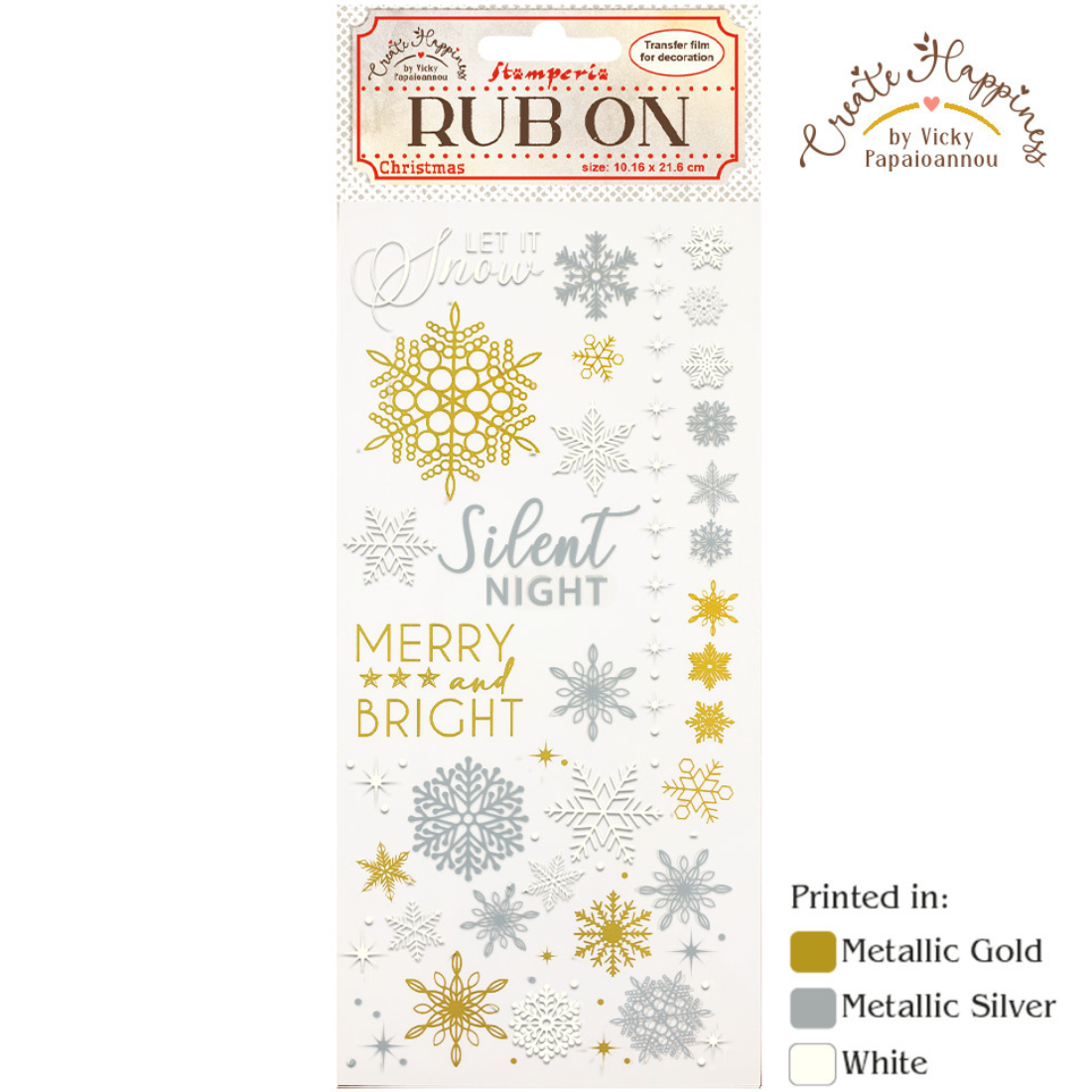 Transfers - Stamperia - DFLRB044 -Rub-on (10x21cm) - Create Happiness - Christmas
