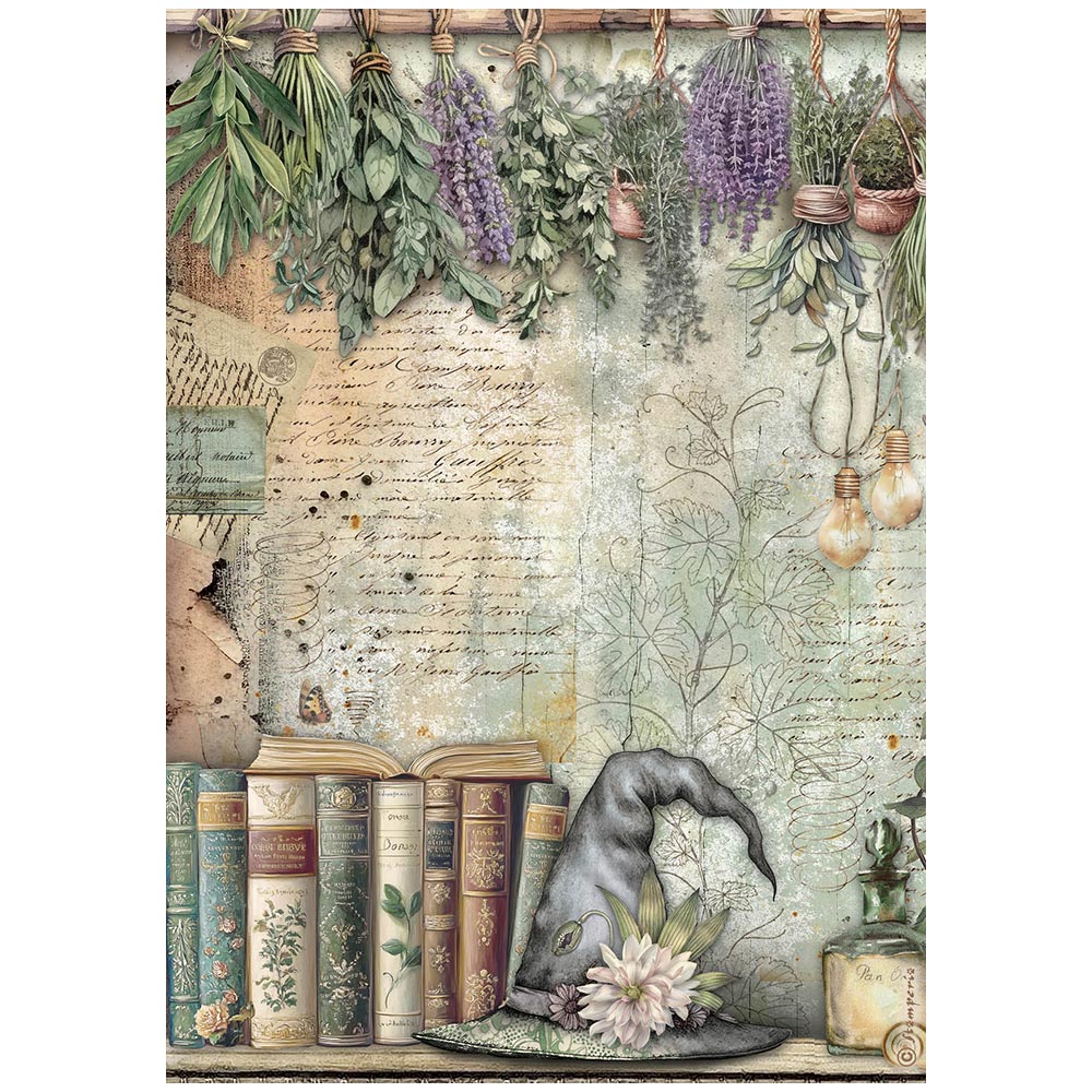 Decoupage Paper - Stamperia - A4 - DFSA41081-Herbarium Silvae-Books-Rice Paper