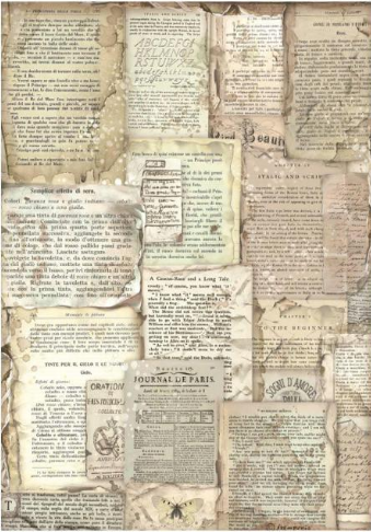 Decoupage Paper - Stamperia - A4 - DFSA4758 - Vintage Library - Book Pages - Rice Paper