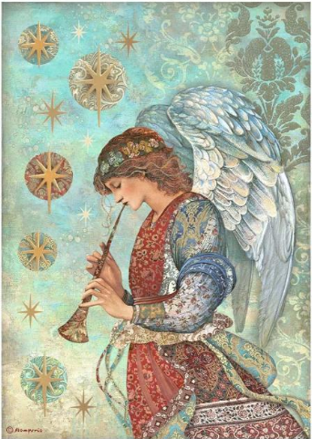 Decoupage Paper - Stamperia - A4 - DFSA4791 - Christmas Greetings Angel - Rice Paper