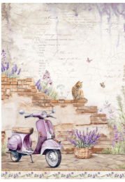 Decoupage Paper - Stamperia - A4 - DFSA4885 Lavender -Vespa