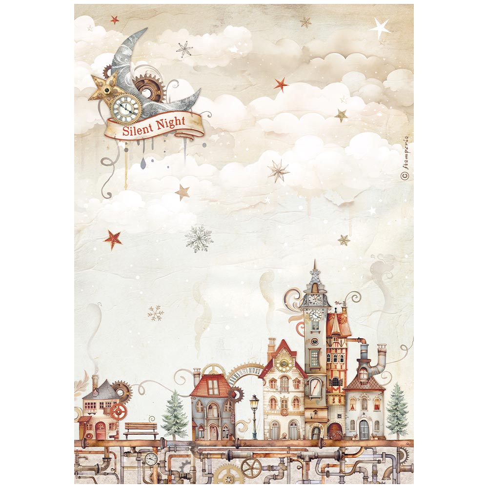 Decoupage Paper - Stamperia - A4 - DFSA4936 - Gear up for Christmas - Cozy houses - Rice Paper