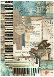 Decoupage Paper - Stamperia - A4 - DFSA4966 - Music - Piano