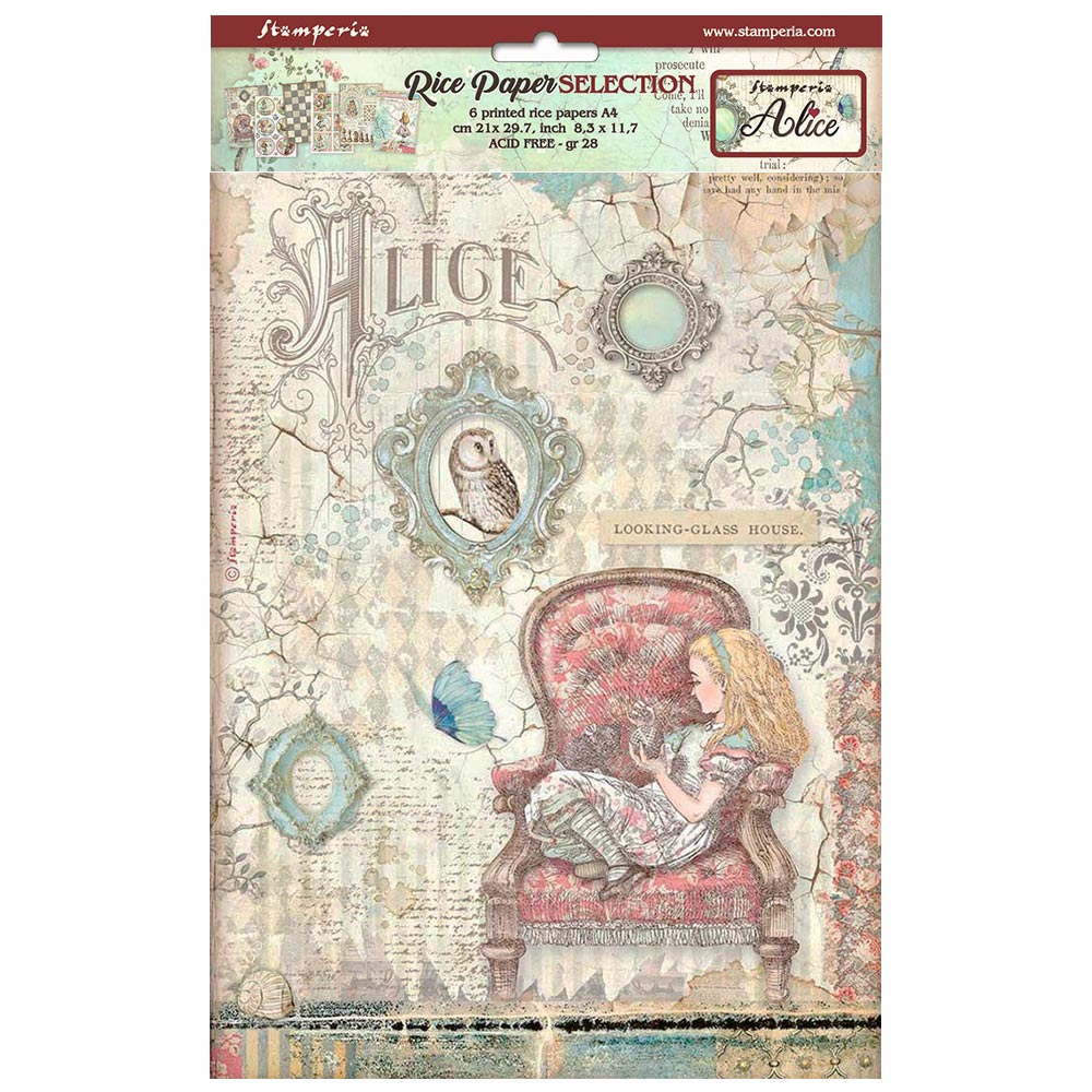 Decoupage Paper - Stamperia - A4 - DFSA4XAL - Alice - Forever - 6 pack -Rice paper