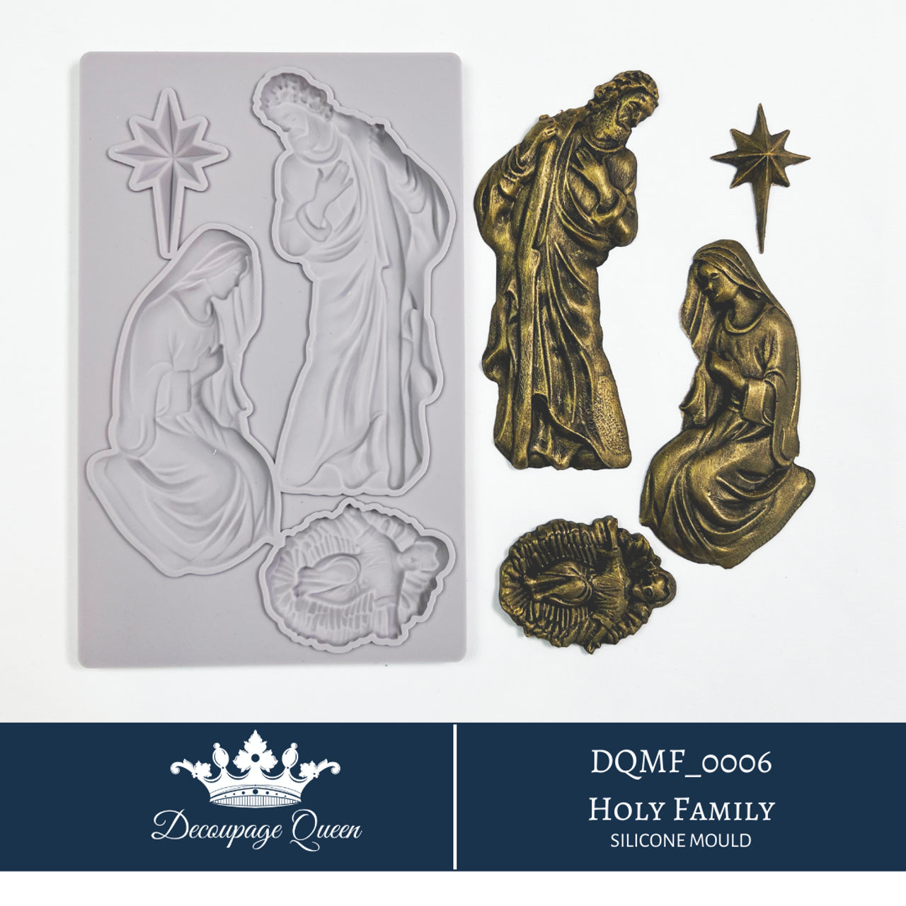 Decor Moulds - Decoupage Queen - DQMF0006 - Holy Family - 5"x8" - Limited Edition
