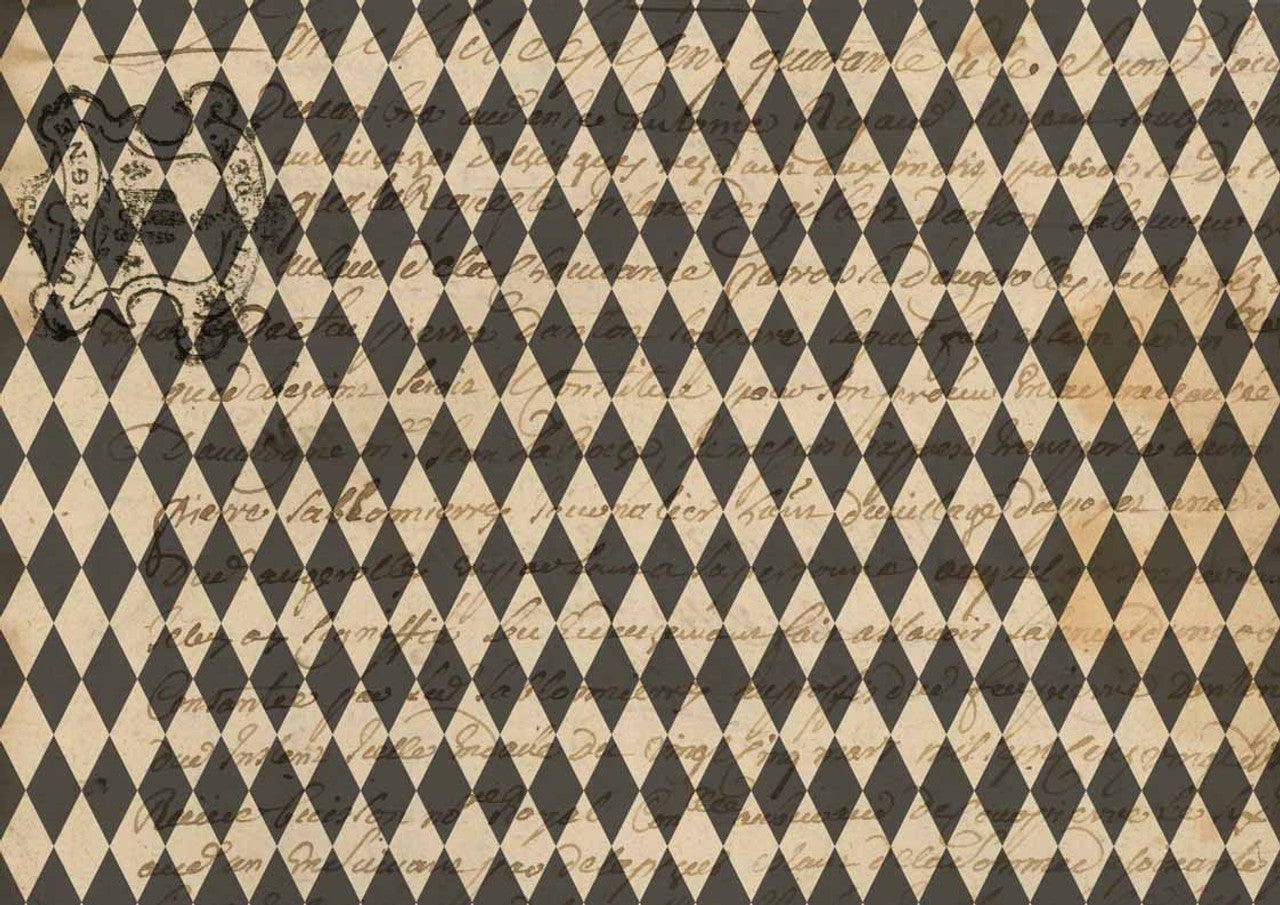 Decoupage Paper - DQ - DQRP0078 - Sheila's Black Harlequin - Rice Paper