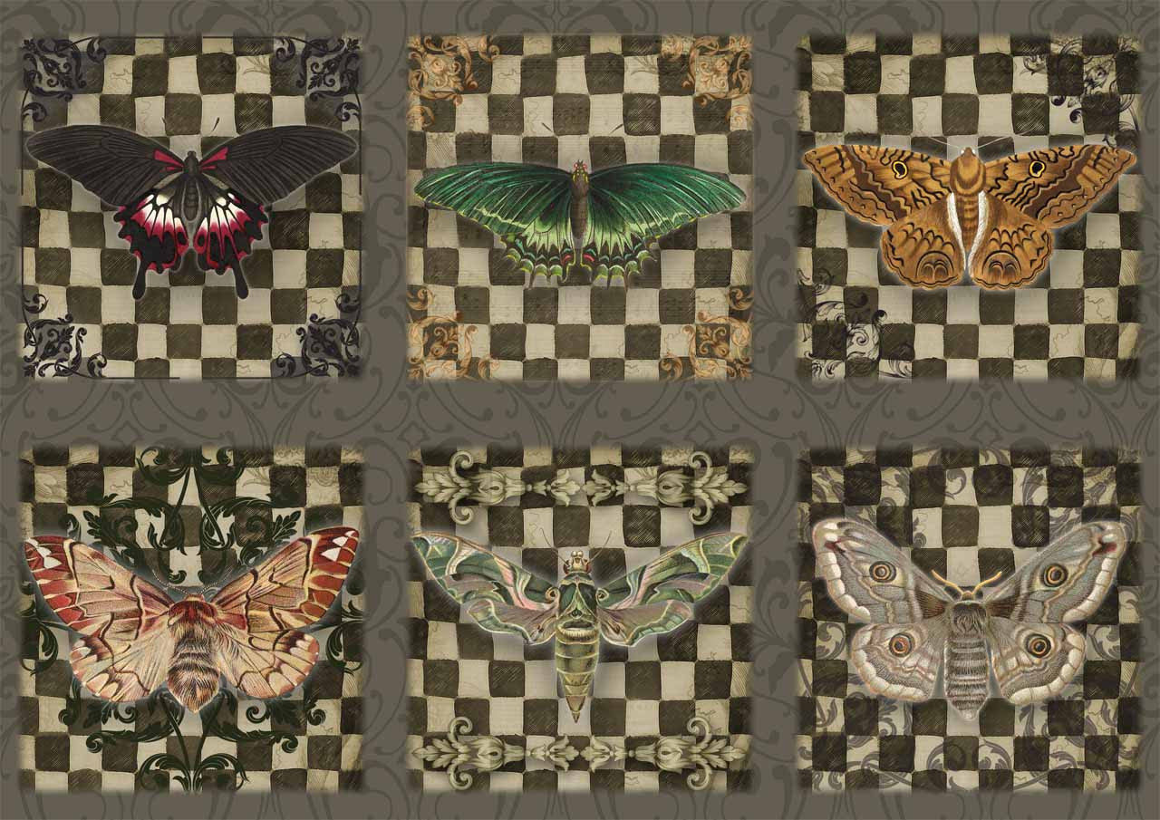 Decoupage Paper - DQ - DQRP0209 - Checks and Critters - Rice Paper