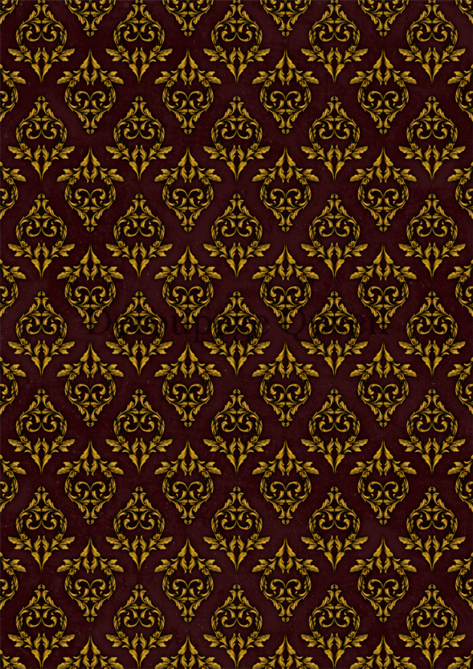 Decoupage Paper - DQ - DQRP0454 - Dainty and the Queen - Neo Victorial Wallpaper Damask Red - Rice Paper