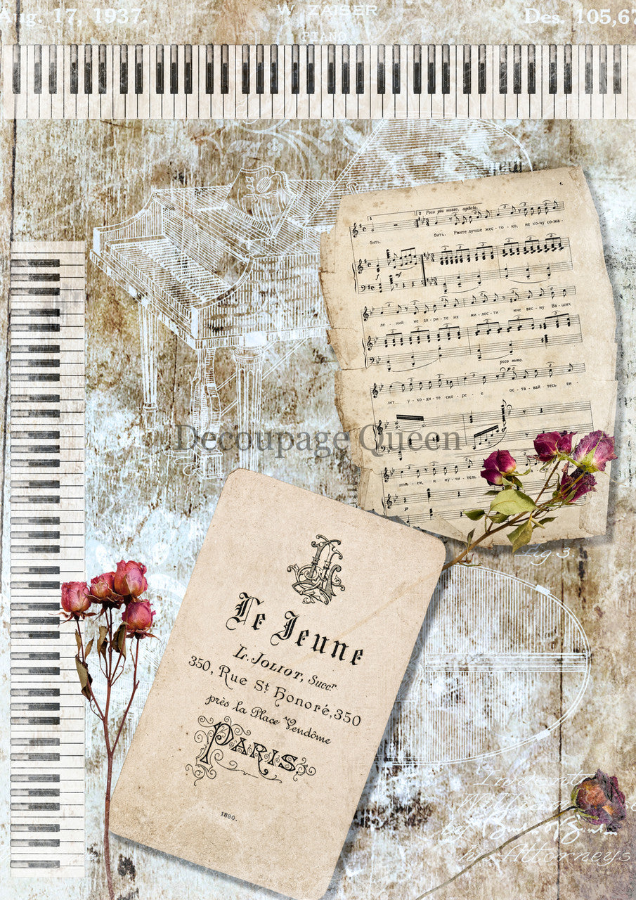 Decoupage Paper - DQ - DQRP0468 - Le Jeune Background - Rice Paper