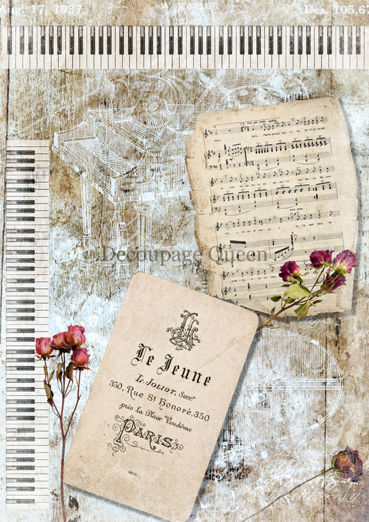 Decoupage Paper - DQ - DQRP0468 - Le Jeune Background - Rice Paper