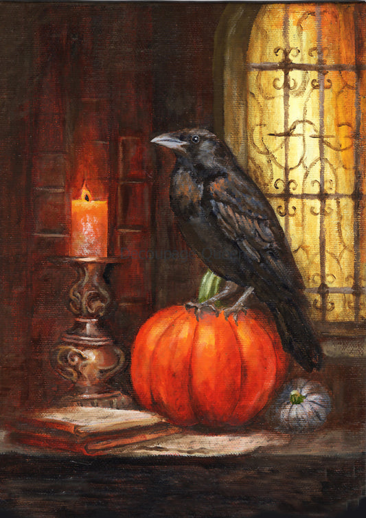 Decoupage Paper - DQ - DQRP0618 - Teresa Rene Art -Gothic Raven - Rice Paper