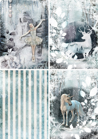 Decoupage Paper - DQ - DQRP0681- A4 - Fairy Tale 4 pack