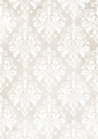 Decoupage Paper - DQ - DQRP0683- A4 - Cream Damask