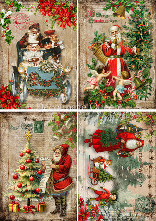 Decoupage Paper - DQ - DQRP0696 - A4 - Vintage Festivities - 4 pack