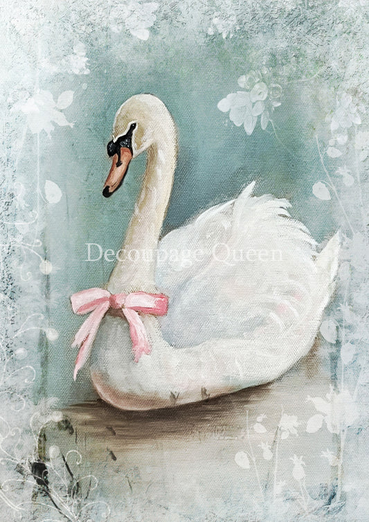 Decoupage Paper - DQ - DQRP0700 - A4 - Teresa Rene Art - Winter Swan