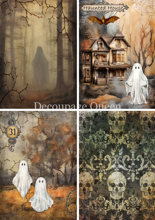 Decoupage Paper - DQ - DQRP0801 - Ghastly Four Pack