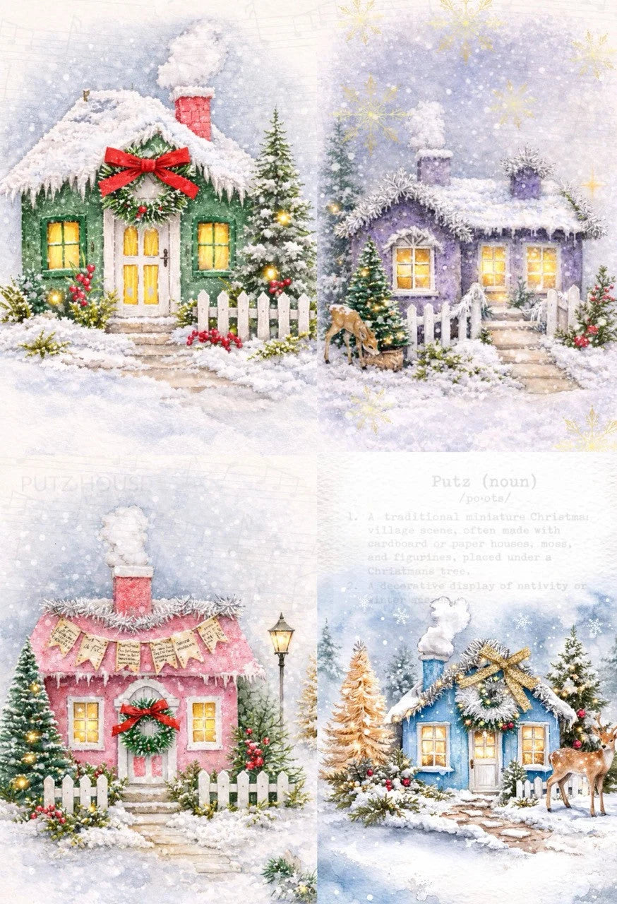 Decoupage Paper - DQ - DQRP0926 - A4 - Putz House 4 pack- Rice Paper