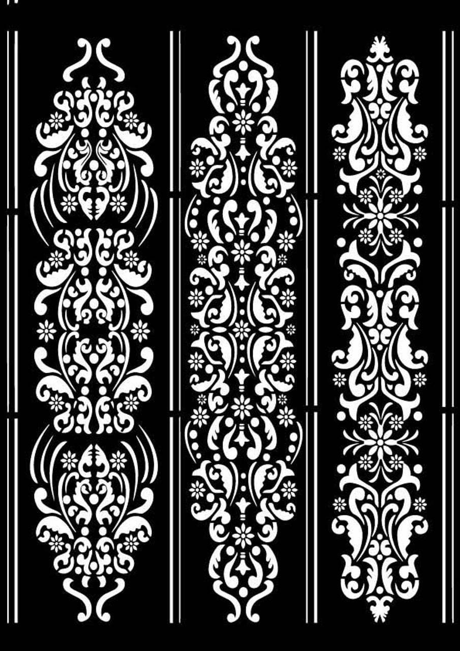 Stencils - Decoupage Queen - DQST0009-A4- French Borders - 8" x 11"
