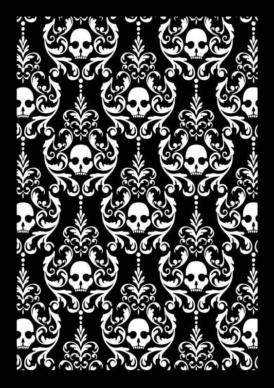 Stencils - Decoupage Queen - DQST0015-A4-Elegant Skulls - 8" x 11"
