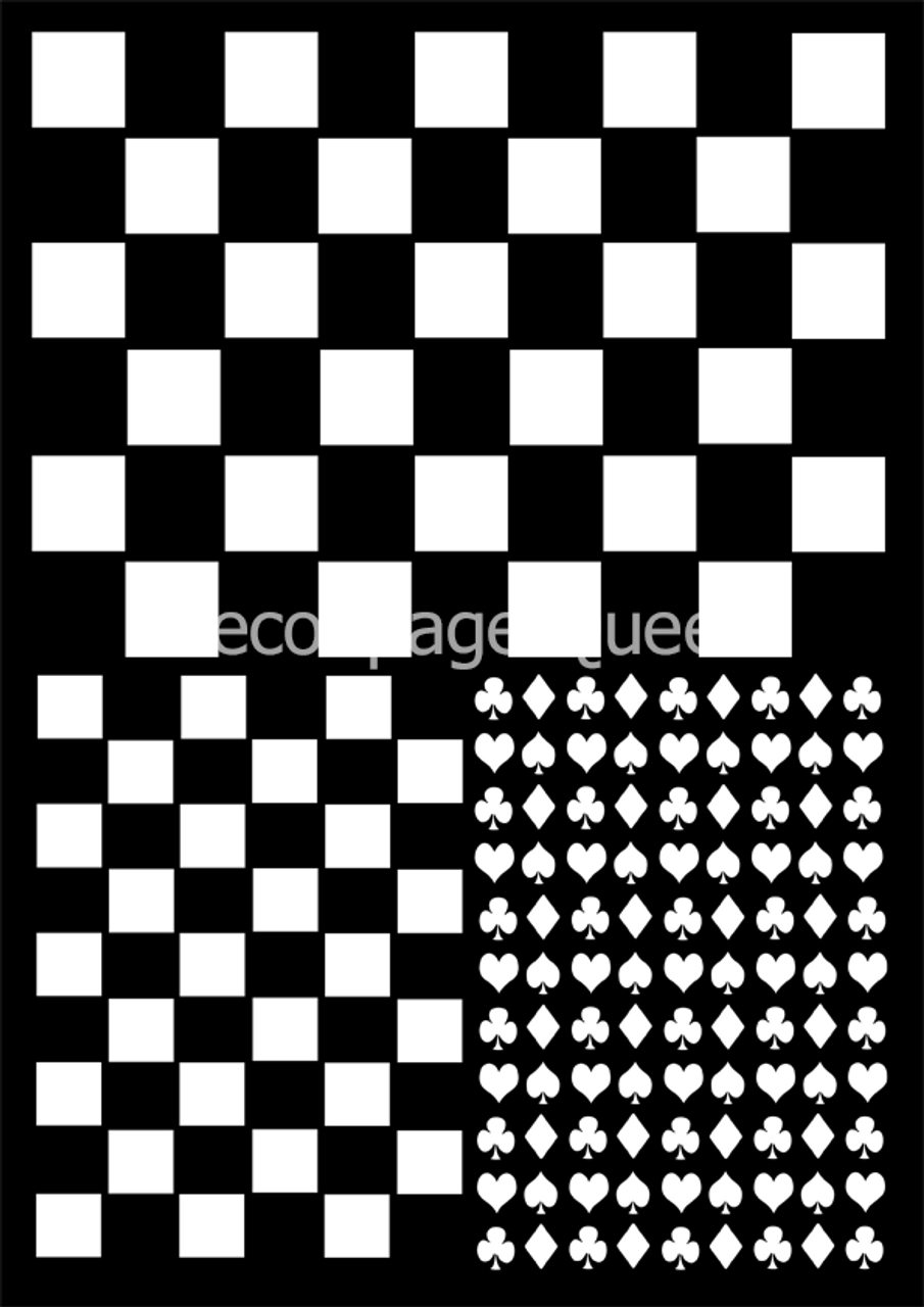 Stencils - Decoupage Queen - DQST0028-A4- Check Mate - 8" x 11"
