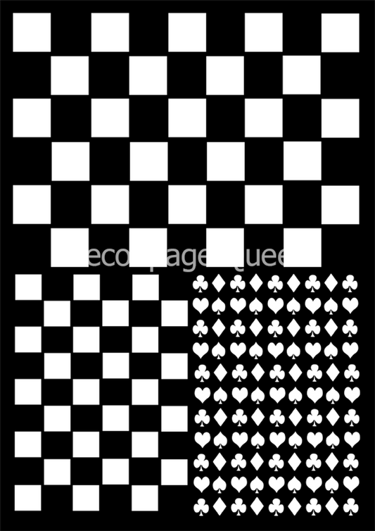 Stencils - Decoupage Queen - DQST0028-A4- Check Mate - 8" x 11"