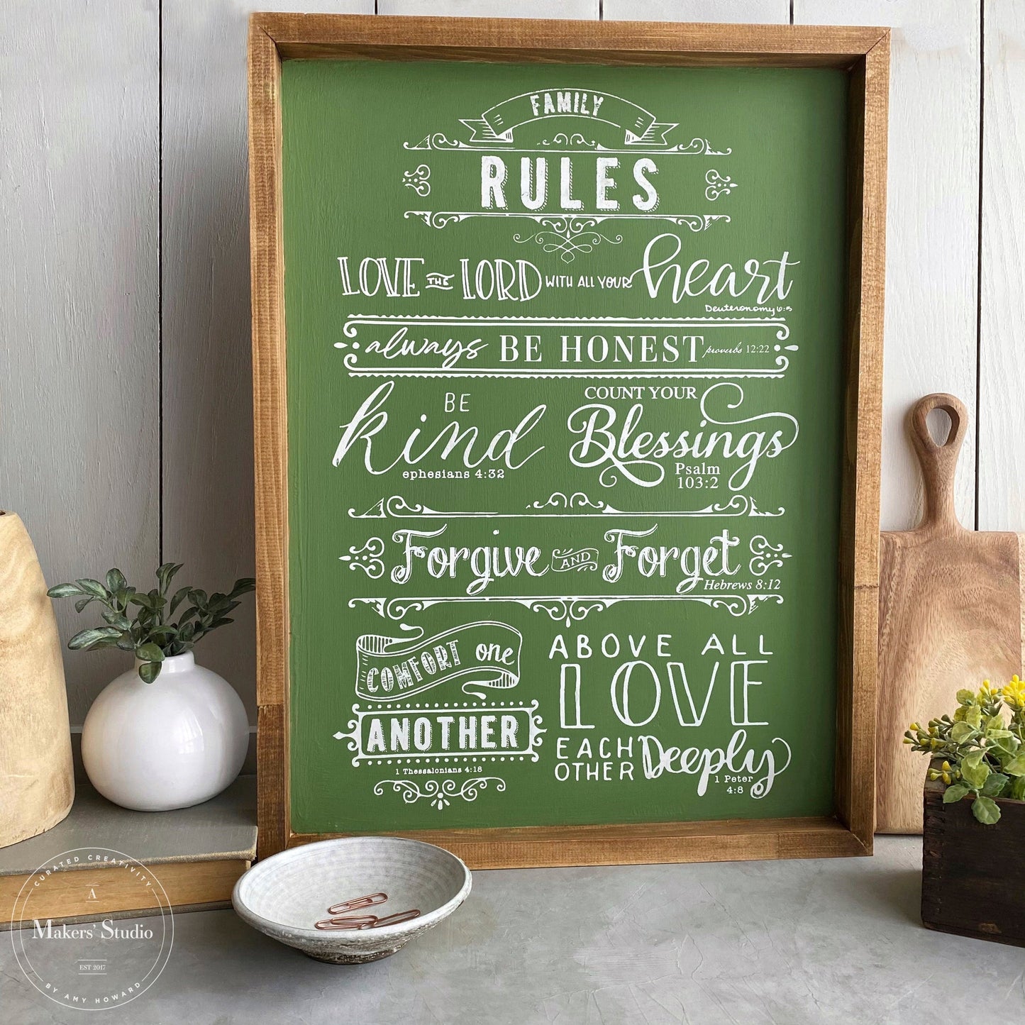 Stencils - A Makers Studio - Family Rules - 12" x 18"