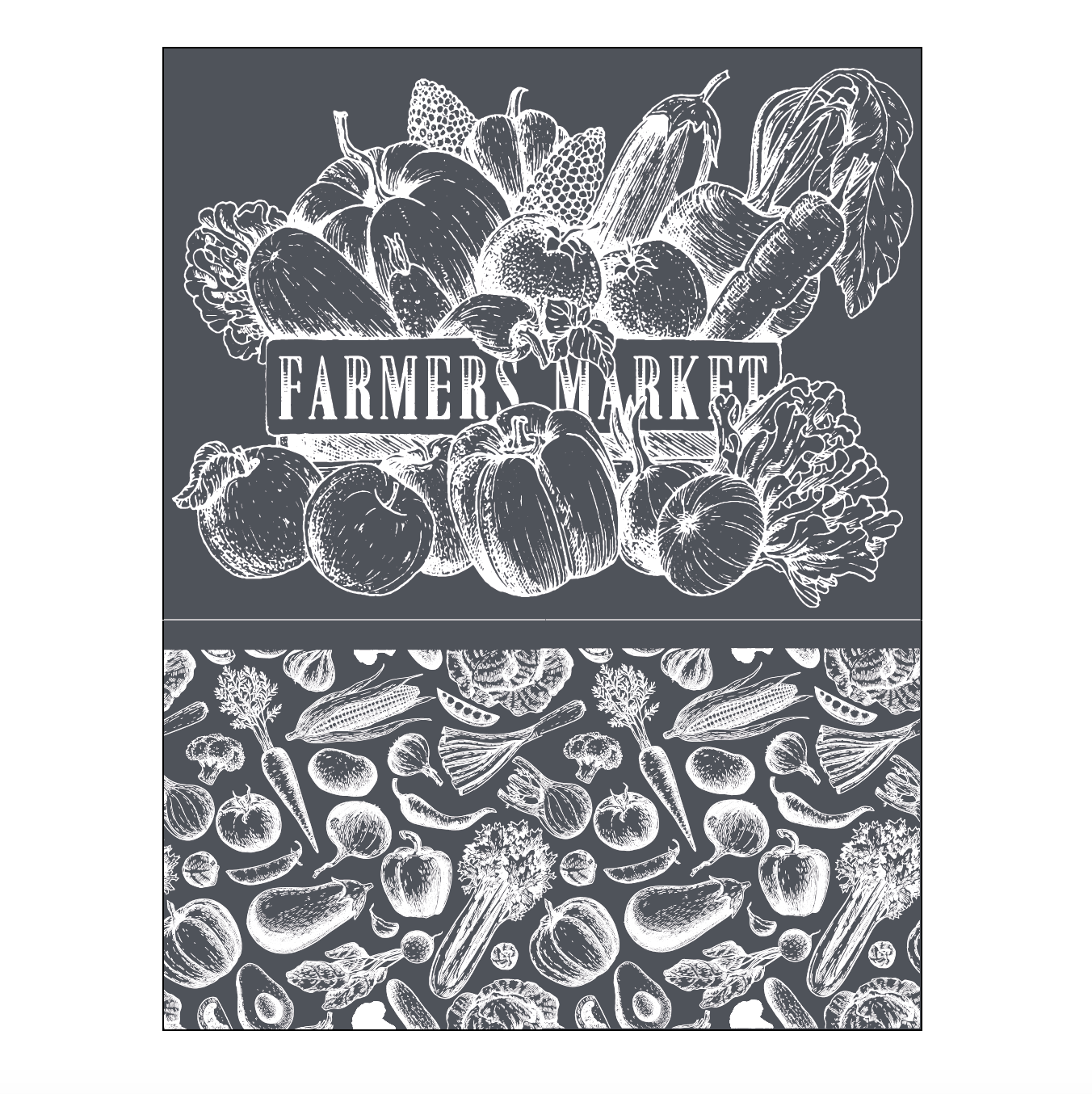 Stencils - A Makers Studio - Farmers Market - 8.5" x 11"
