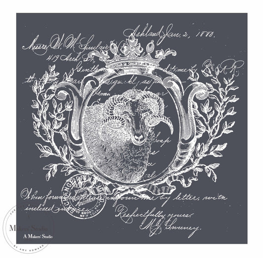 Stencils - A Makers Studio - French Ram - 8.5" x 11"