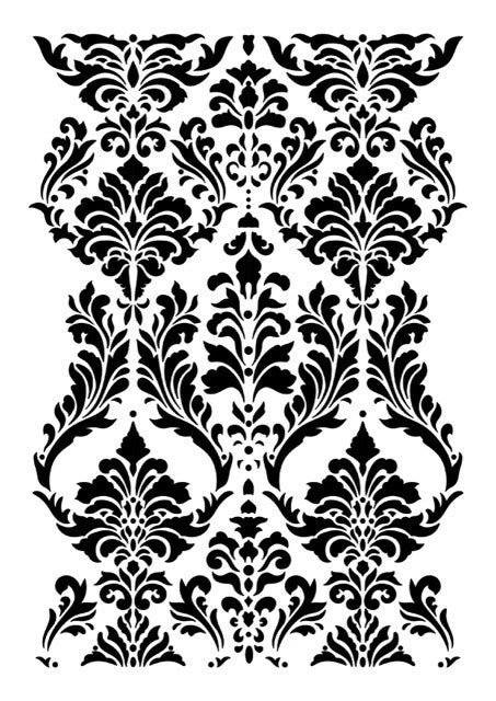 Stencils - Decoupage Queen - DQST0036-A4- Gentle Damask - 8" x 11"