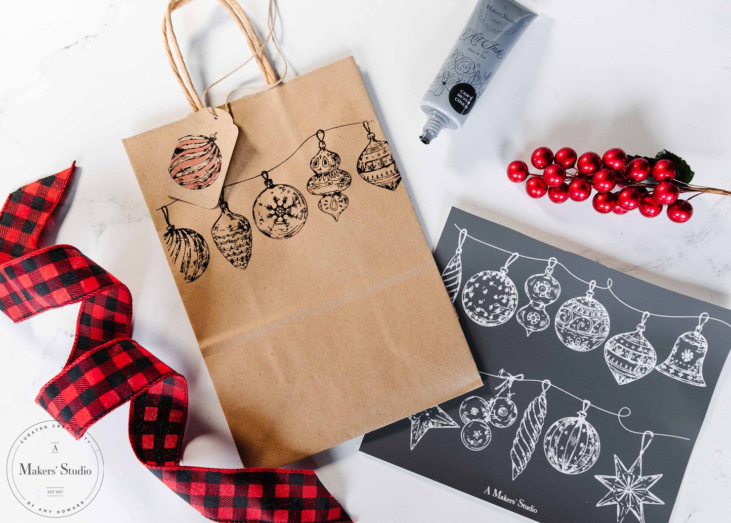 Stencils - A Makers Studio - Hang the Ornaments - 8.5" x 11"
