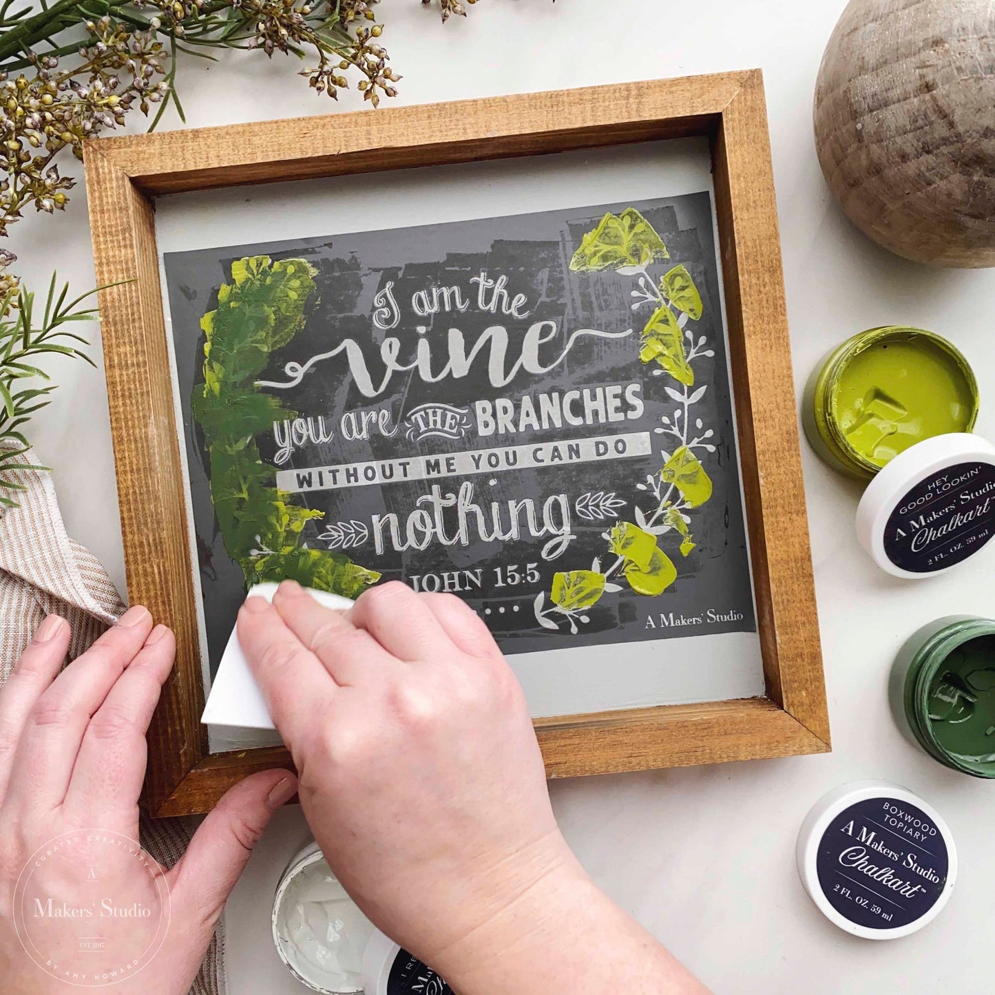 Stencils - A Makers Studio - I Am the Vine - 8.5" x 11"