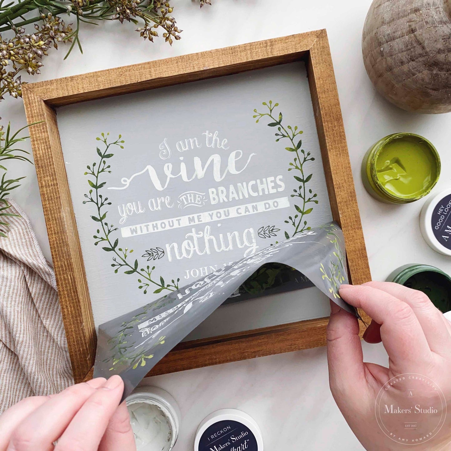 Stencils - A Makers Studio - I Am the Vine - 8.5" x 11"