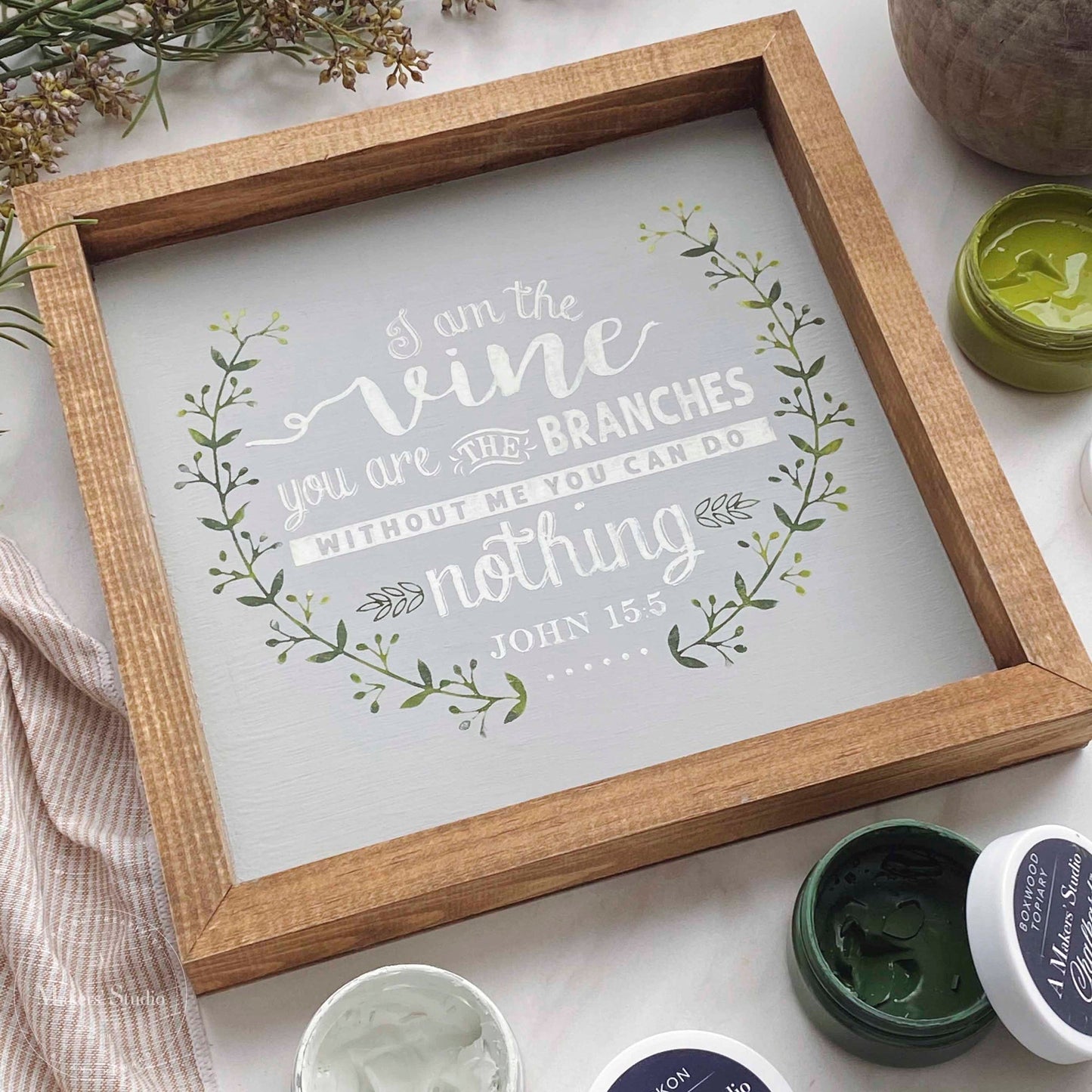 Stencils - A Makers Studio - I Am the Vine - 8.5" x 11"