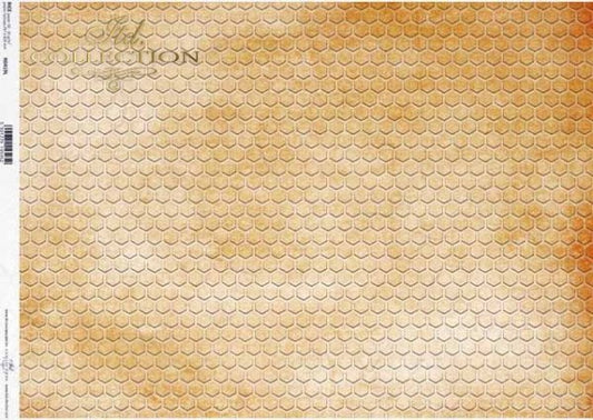 Decoupage Paper - ITD - A3 - R0419 - Background Gold Peach Honeycomb - Rice Paper