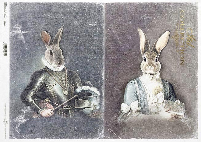Decoupage Paper - ITD - A3 - R0659 - Bunny Costume Leather - Rice Paper